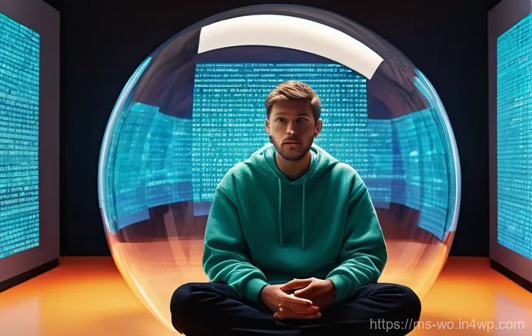 디스토피아적 사회에서의 인권 침해 사례 - **Prompt: The Digital Gaze**
    "A lone figure, an adult dressed in a modern, muted-tone jacket and...