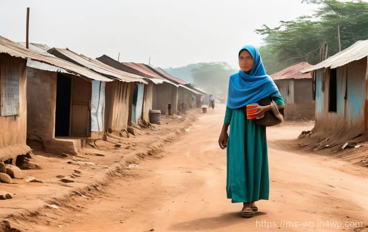 디스토피아적 미래에 관한 설문 조사 - **A young Malaysian adult navigating a futuristic urban landscape, visually experiencing a distorted...